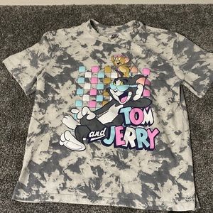 Grey tie dye Tom and Jerry